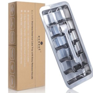 Stainless Steel Ice Cube Tray With Easy Release Handle, Vintage Designe