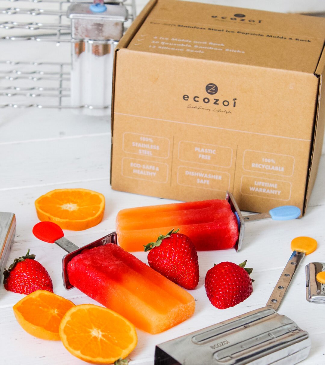 Stainless Steel Popsicle Molds and Rack, Square Shape, Steel Sticks - Image 3
