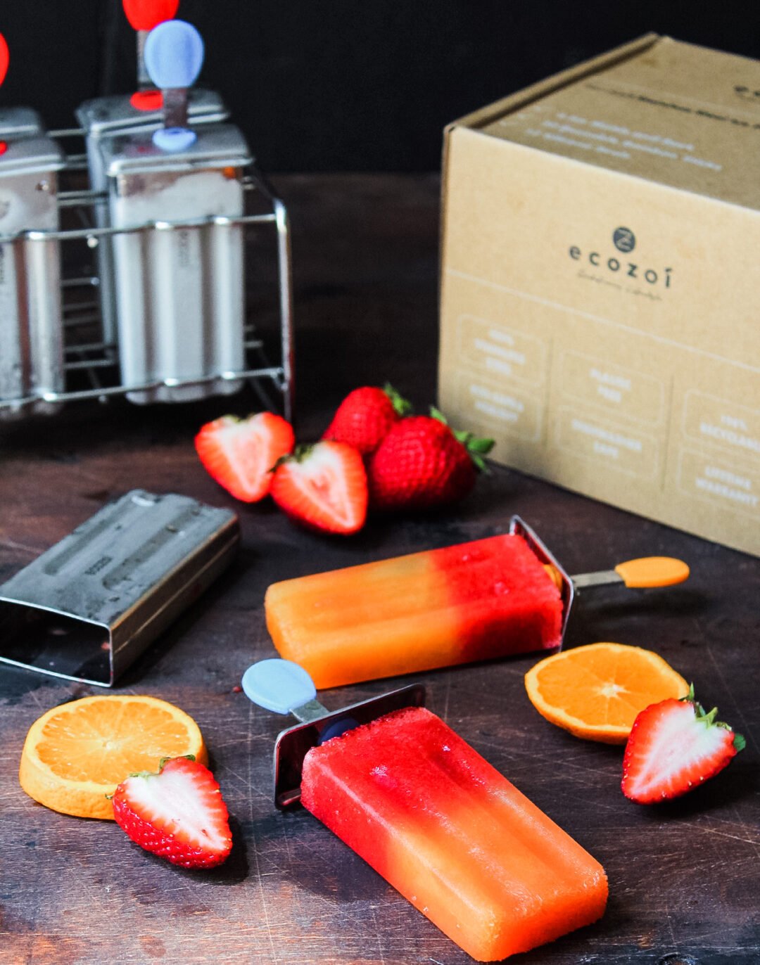 Stainless Steel Popsicle Molds and Rack, Square Shape, Steel Sticks - Image 5