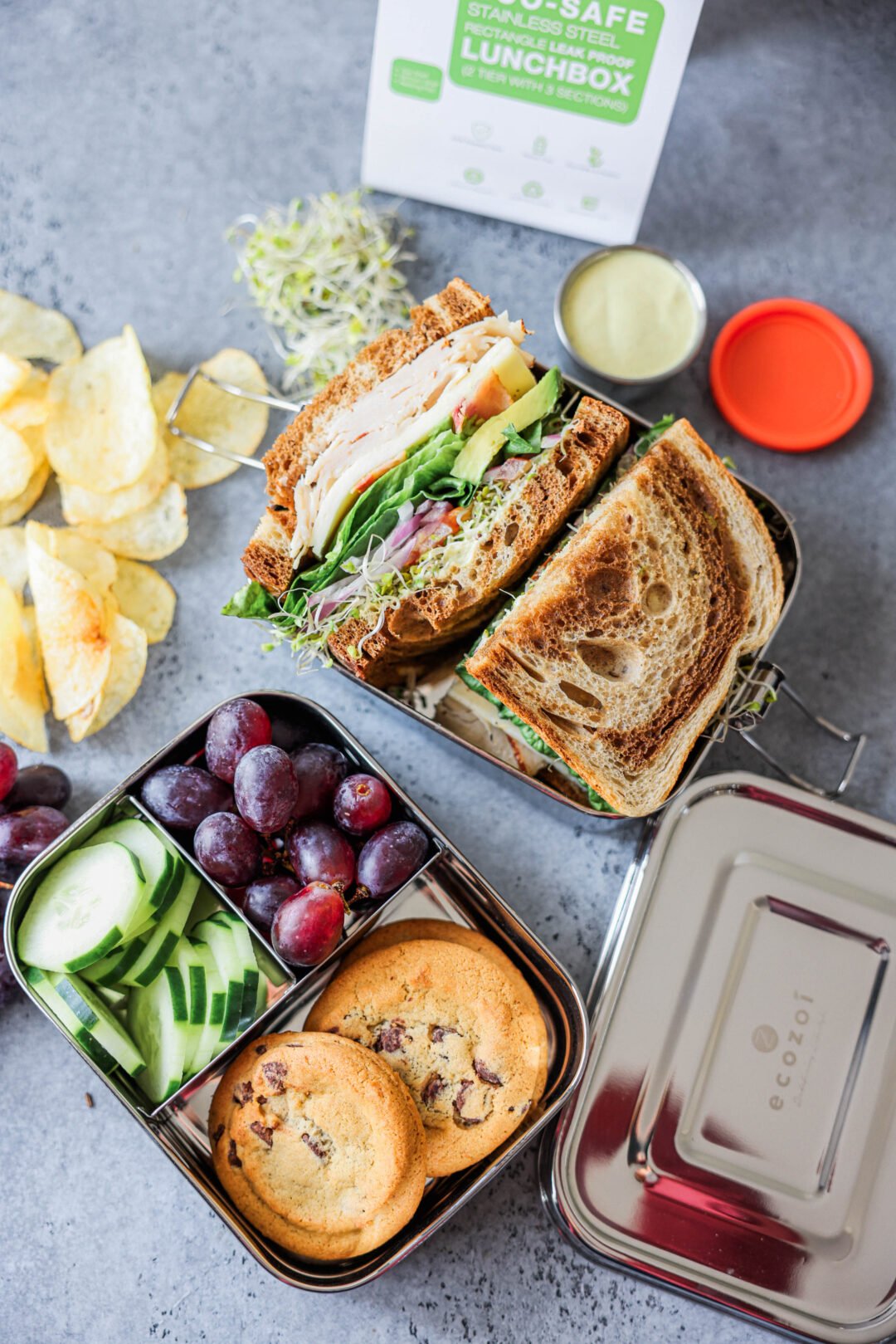 STAINLESS STEEL LUNCH BOX, 2 TIER Leak Proof, 3 COMPARTMENTS, 1700 ML - Image 5